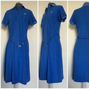 Vintage 70s-80s David Crystal for Lacoste Tennis Dress / Smurf Blue / Terry Clot